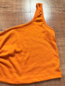 Orange One Shoulder Top