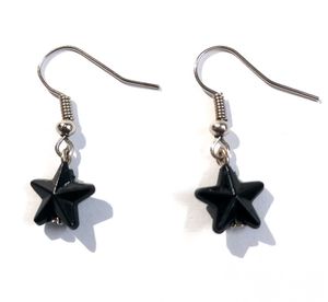 Handmade Black Star Earrings