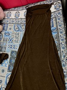 Brown Sparkly Maxi Dress