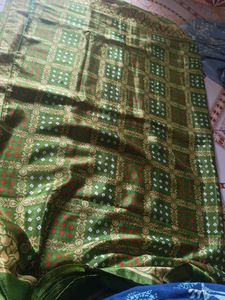 Green bandhani sareee