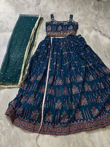 Teal Embellished Lehenga Choli Set