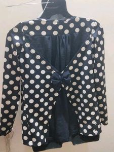 Polka Dot Blazer Top