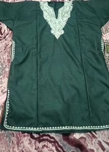 Green tilla work kurta