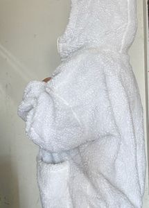 🩷Oversized Teddy White Hooded Jacket🩷