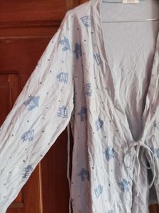 Cute Blue Printed Cardigan