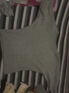 Grey Quarter Sleeves Sweater