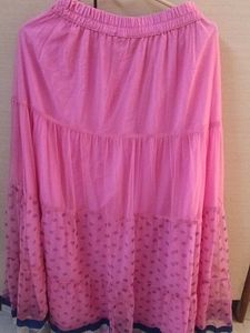 Pink Layered Ethnic Skirt
