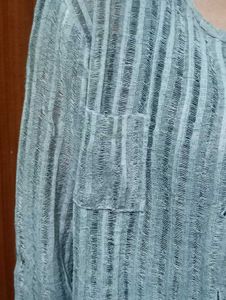 korean grey sheer shrug