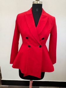 Red Peplum Blazer