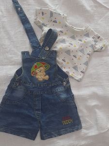 A Blue N White Gallace Suit For Baby Girl