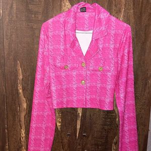 Pink Plaid Skirt And Top Co-ord Set