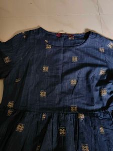 Blue Printed Short Kurti