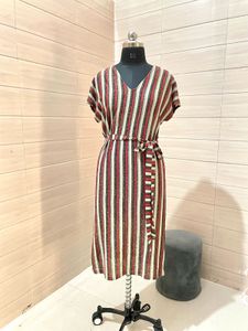 Zara  Striped Midi Dress