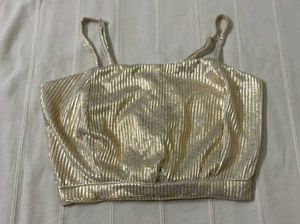 Metallic Gold Cami Top/ Festive Blouse