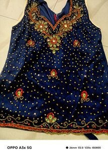 Embroidered Velvet Kurti