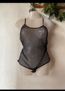 Black Mesh Cami Bodysuit