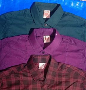 Men Shirts Full Sleeve With Pocket .Combo Of Three