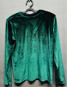 A Beautiful Dark Green Velvet Top