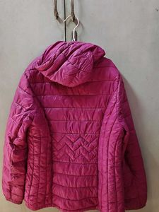 Pink Puffer Jacket with Hood