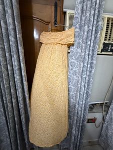 Yellow Floral Slit Maxi Dress