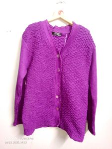 Vintage Purple Textured Cardigan