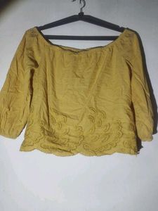 Yellow Bardot Top