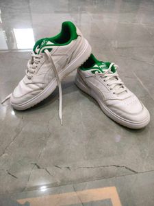 Puma White &amp; Green Low-Top Sneakers