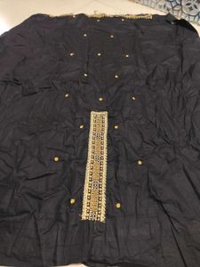 Elegant Black Kurta Fabric Soft Cotton