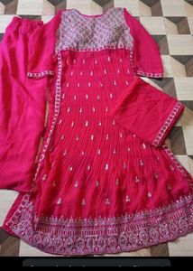 Elegant Pink Embroidered Anarkali Suit
