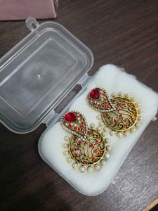 Red &amp; Gold Earrings