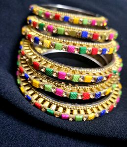 Colorful Beaded Bangles Set