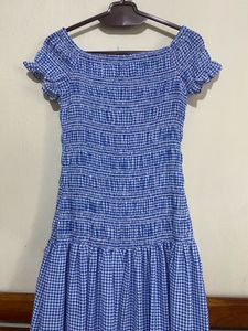 Blue Gingham Maxi Dress