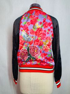 Floral Embroidered Bomber Jacket