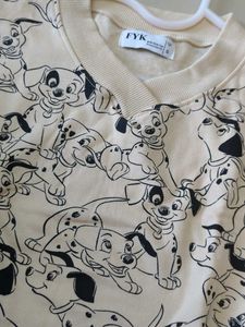 Dog Print Cropped Sweatshirt