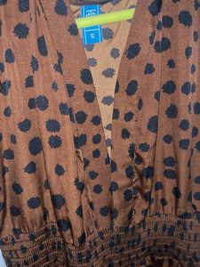 Brown Polka Dot Maxi Dress