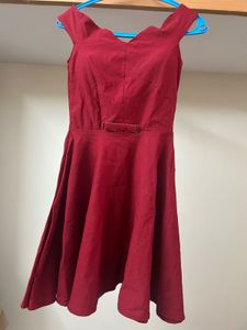 Chic Red Fit & Flare Dress