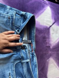 Denim Button Accent Shorts