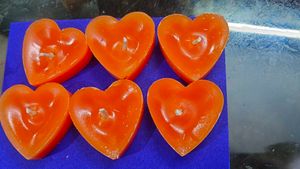 Scented Love Candles Orange Set Of 6