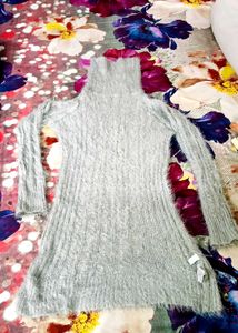 Cozy And Unique Light Gray Long Sweater