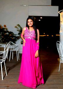 Elegant Pink Ethnic Gown