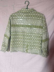 Green Embellished Shirt
