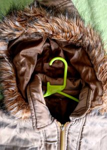 Brown Fur Hooded Coat