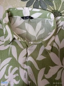 Green Floral Print Shirt