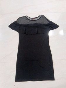 Stylish Black Knee Length Dress