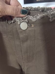 Brown Distressed Denim Pants