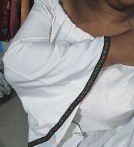 Women Off Shoulder White Top