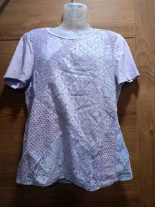 (M&amp;S Collection)Lilac Patchwork Lace T-shirt 👕