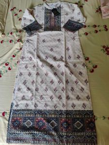 Floral & Geometric Print ladies Kurta With Pant