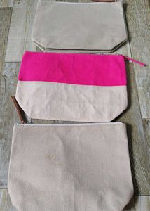 3 Pouch Combo Jute With Metal Chain