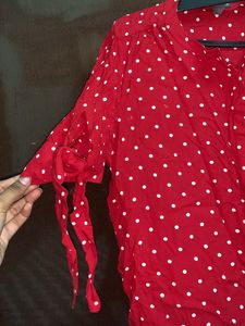 Red Shirt Top For Women And Girls Korean